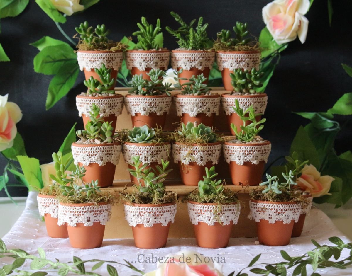 Mini maceta de barro para souvenir de boda