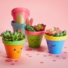 Mini macetas con caritas