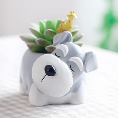 Mini maceta con forma de perro