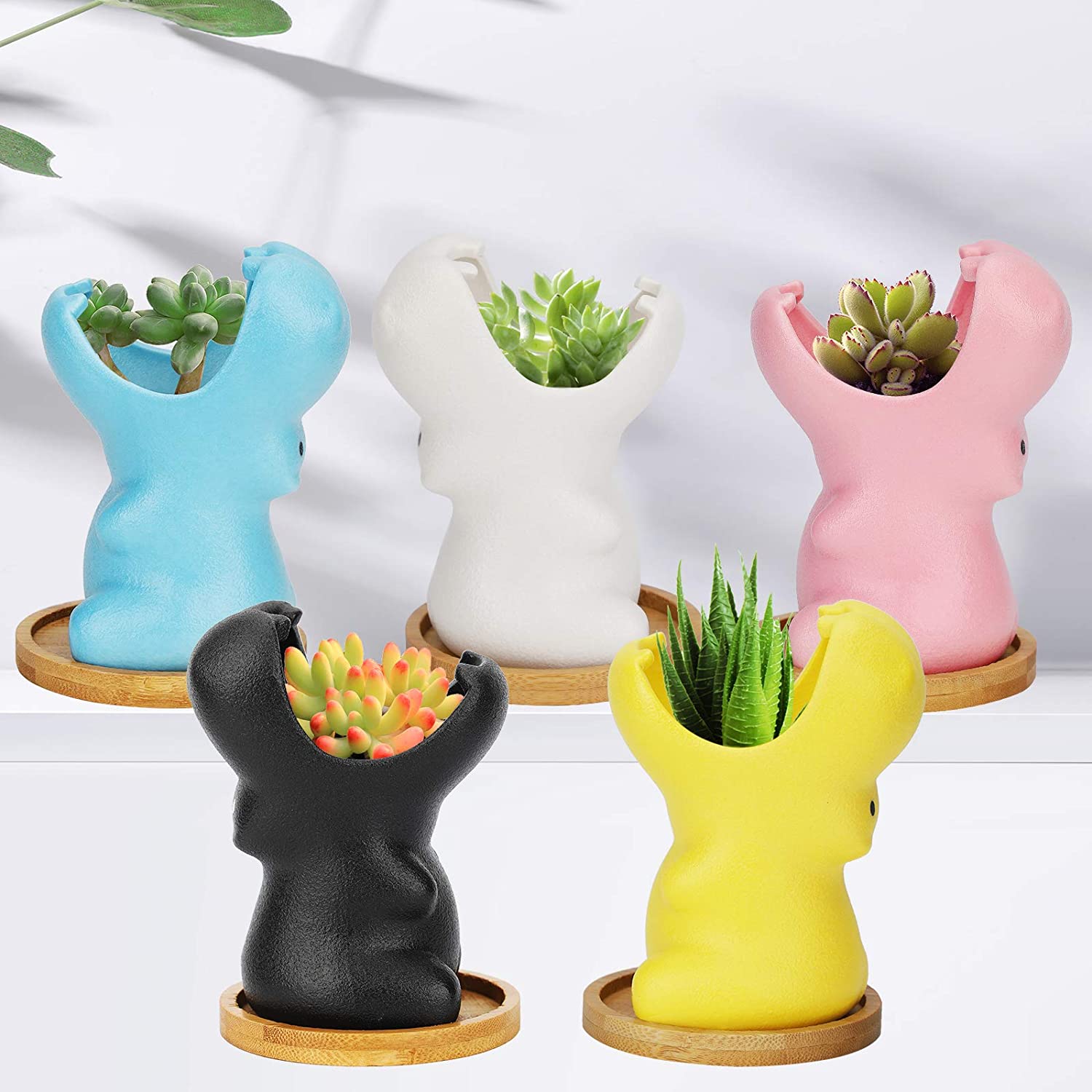 Mini maceta con forma de hipopótamo